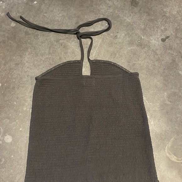 NATION LTD kitty smocked halter top in Black - Picture 5 of 5